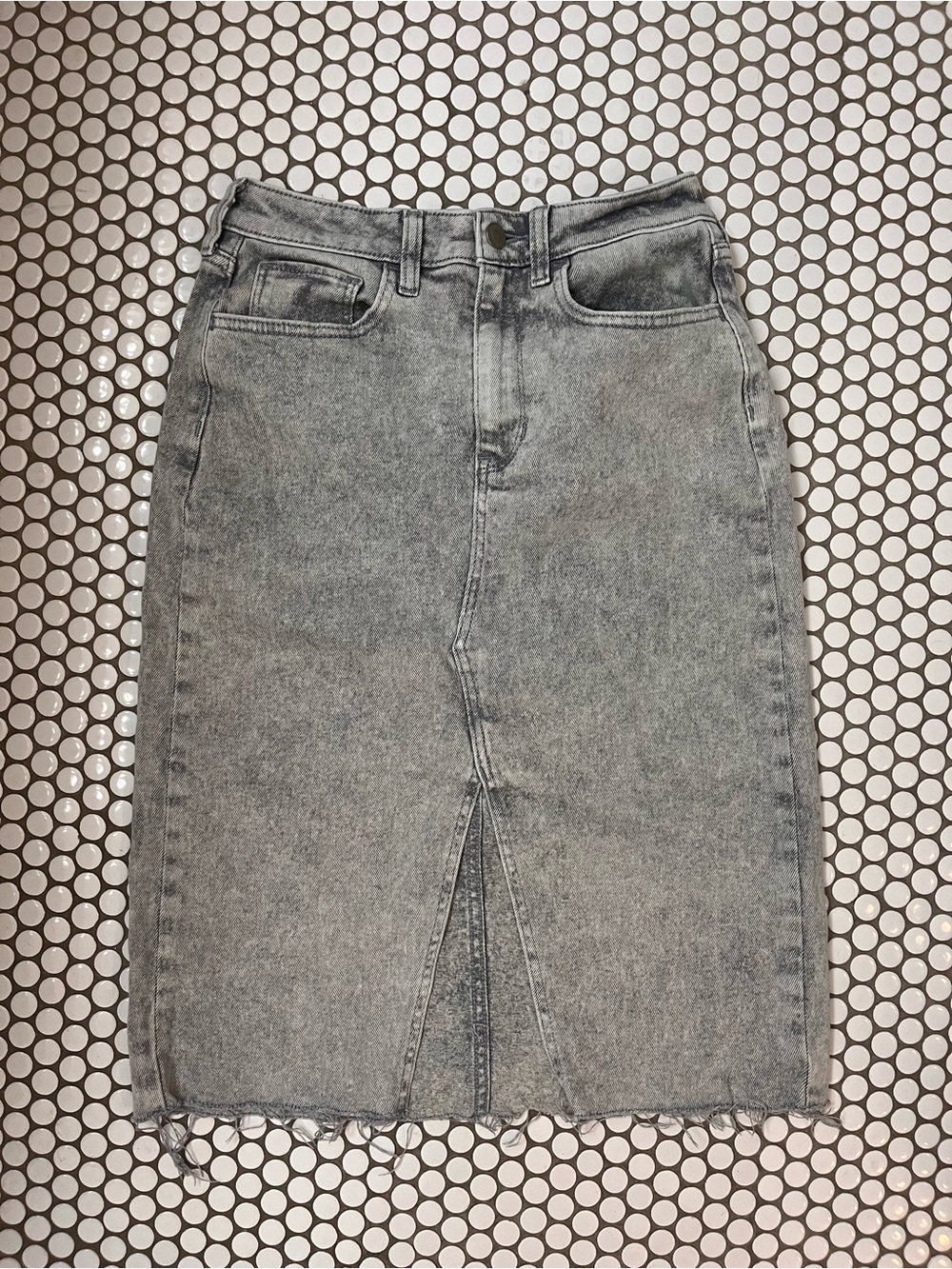 Hollister Light Grey Ultra High-Rise Denim Skirt